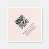 Serviette En Papier Code QR promotionnel simple rose blush pour les en (Devant)