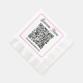 Serviette En Papier Code QR scannable avec écriture manuscrite cursive (Coin)
