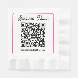 Serviette En Papier Code QR scannable avec écriture manuscrite cursive