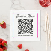 Serviette En Papier Code QR scannable avec écriture manuscrite cursive (En situation)