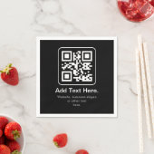 Serviette En Papier Code QR scannable moderne | Noir Blanc & Gris (En situation)