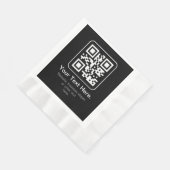 Serviette En Papier Code QR scannable moderne | Noir Blanc & Gris (Coin)