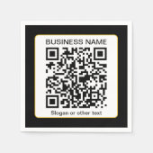 Serviette En Papier Code QR scannable modifiable + Nom de votre entrep (Devant)