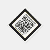 Serviette En Papier Code QR scannable modifiable + Nom de votre entrep (Coin)
