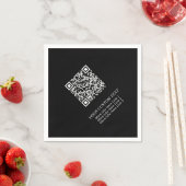 Serviette En Papier Code QR Simple Affaires Noir & Blanc Promotionnel (En situation)