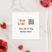 Serviette En Papier Code QR simple et minimal pour payer le nom de l'e (En situation)