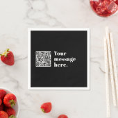 Serviette En Papier Code QR téléchargé et texte rétro modifiable (En situation)