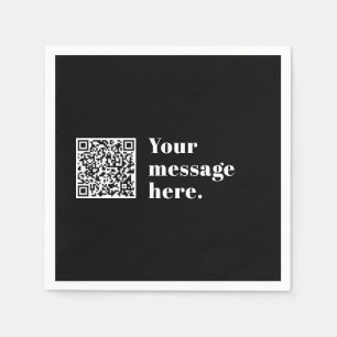 Serviette En Papier Code QR téléchargé et texte rétro modifiable