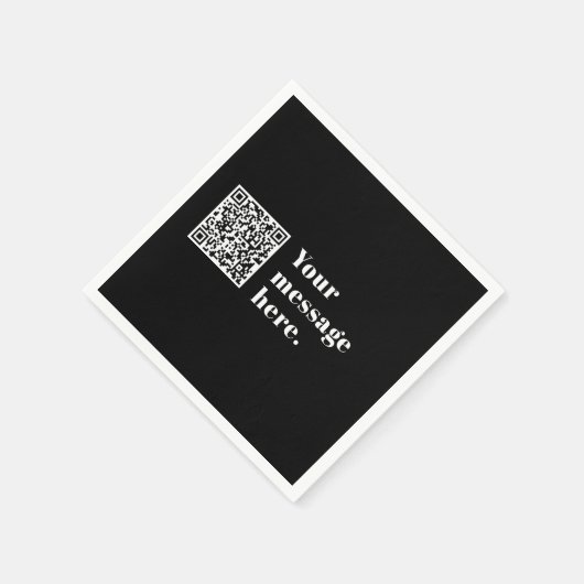 Serviette En Papier Code QR téléchargé et texte rétro modifiable (Coin)