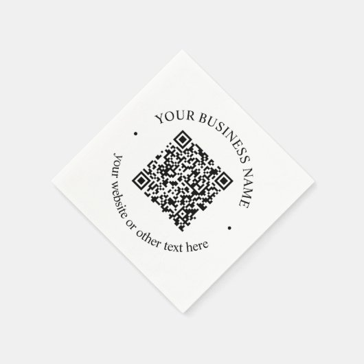 Serviette En Papier Code QR téléchargé Plus Texte circulaire modifiabl (Coin)