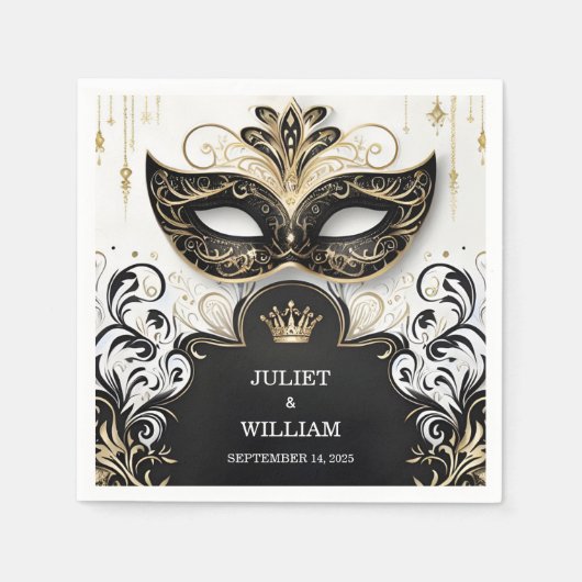 Serviette En Papier Code vestimentaire Prom Costume Masquerade Mariage (Devant)