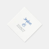 Serviette En Papier Code zip bleu argenté de l'université personnalisé (Coin)