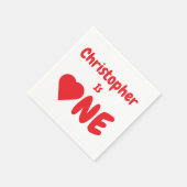 Serviette En Papier Coeur 1er anniversaire (Coin)