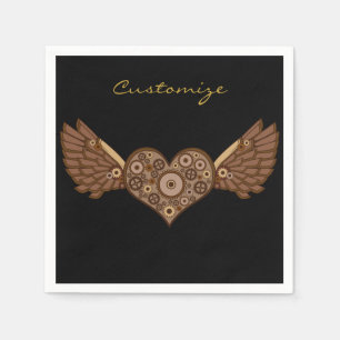 Serviette En Papier Coeur ailé en vapeur avec les engrenages Thunder_