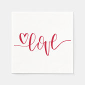 Serviette En Papier Coeur amour main écrite (Devant)