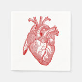 Serviette En Papier Coeur Anatomique Rouge (Devant)