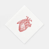 Serviette En Papier Coeur Anatomique Rouge (Coin)
