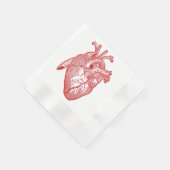 Serviette En Papier Coeur Anatomique Rouge (Coin)