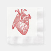 Serviette En Papier Coeur Anatomique Rouge (Devant)