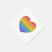 Serviette En Papier Coeur arc-en-ciel (Coin)