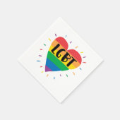 Serviette En Papier Coeur arc-en-ciel LGBT (Coin)