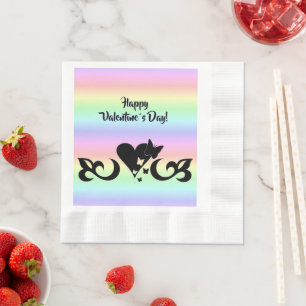 Serviette En Papier Coeur avec papillon et Lily