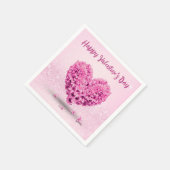 Serviette En Papier Coeur Belle Heureuse Sainte-Valentin Rose Hyacinth (Coin)