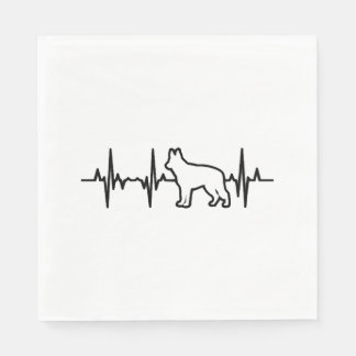 Serviette En Papier Coeur berger allemand