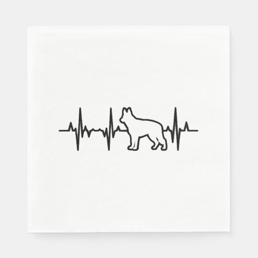 Serviette En Papier Coeur berger allemand (Devant)