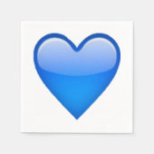 Serviette En Papier Coeur bleu - Emoji (Devant)