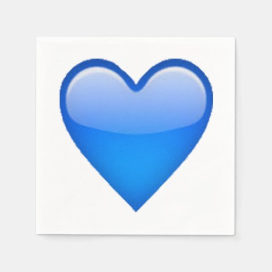 Serviette En Papier Coeur bleu - Emoji (Devant)