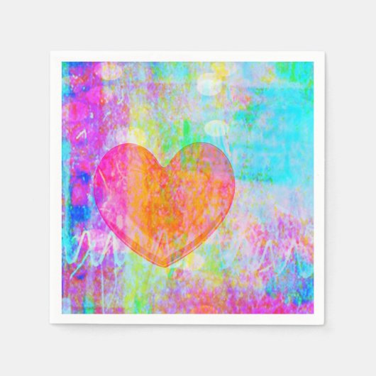 Serviette En Papier Coeur Boho (Devant)