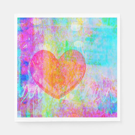 Serviette En Papier Coeur Boho (Devant)