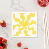 Serviette En Papier Coeur - Citron jaune et blanc (En situation)