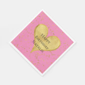 Serviette En Papier Coeur Confetti Or Rose (Coin)
