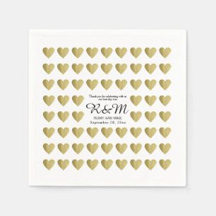 Serviette En Papier coeur d'amour motif sur blanc personnalisé