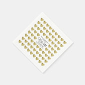 Serviette En Papier coeur d'amour motif sur blanc personnalisé (Coin)