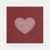Serviette En Papier Coeur d'amour rose rouge (Devant)