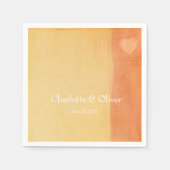 Serviette En Papier Coeur d'aquarelle élégant (Devant)