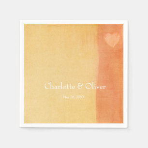 Serviette En Papier Coeur d'aquarelle élégant