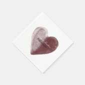 Serviette En Papier Coeur d'aquarelle rouge (Coin)