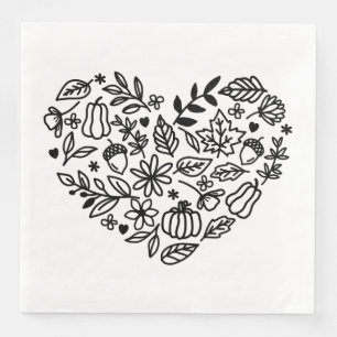 Serviette En Papier Coeur d'automne