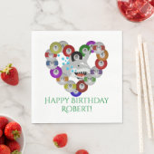 Serviette En Papier Coeur de billard Joyeux requin d'anniversaire (En situation)