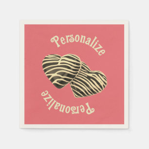 Serviette En Papier Cœur de bonbon en chocolat corail rose mignon amou