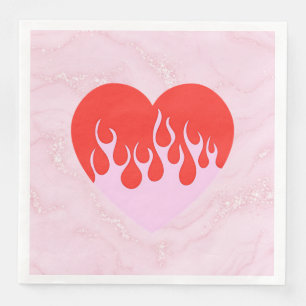 Serviette En Papier Cœur de feu