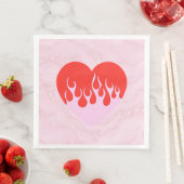 Serviette En Papier Cœur de feu (En situation)