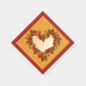Serviette en papier cœur de feuillage d'automne (Coin)