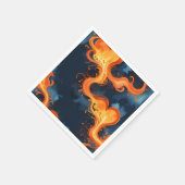 Serviette En Papier Coeur des Flammes Feu & Ciels (Coin)
