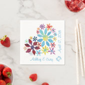 Serviette En Papier Coeur des fleurs (En situation)