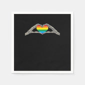 Serviette En Papier Coeur des mains osseuses actif (Devant)